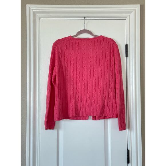 Pierre Cardin Vintage Cable Knit Cotton Cardigan Sweater Buttoned X Large - Picture 1 of 4